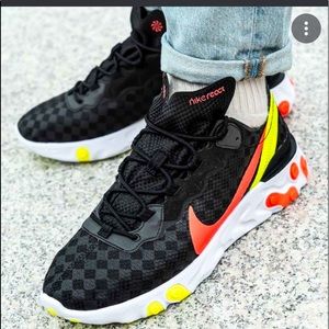 Nike React shoes sneakers basketball training fashion running black red green